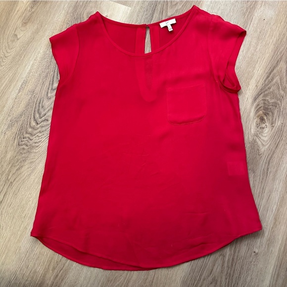 Joie Red Silk Relaxed Blouse size S - Picture 4 of 7